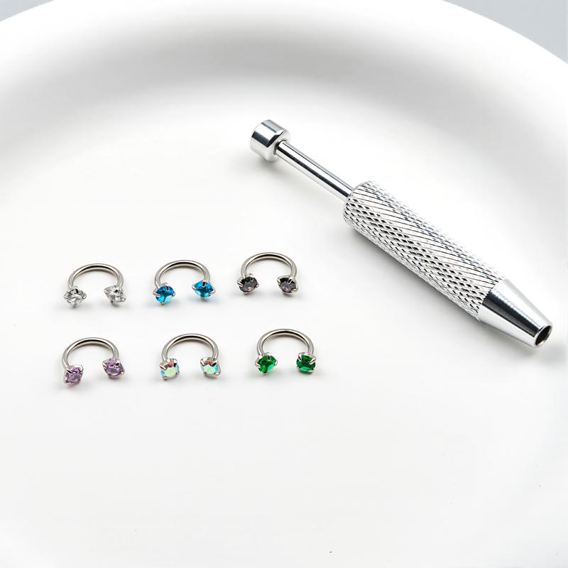 Gemstone Horseshoe Nose Rings