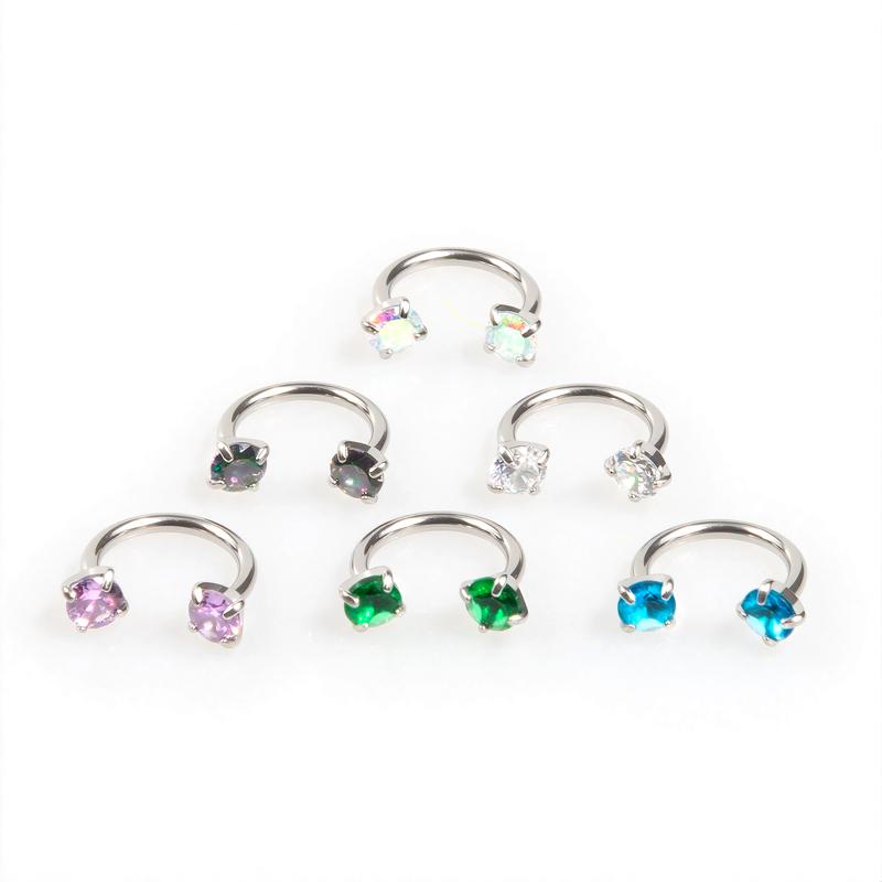 Gemstone Horseshoe Nose Rings