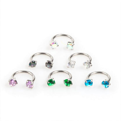 Gemstone Horseshoe Nose Rings