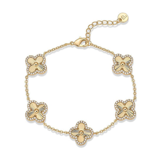 14K Gold Plated Lucky Clover Bracelet