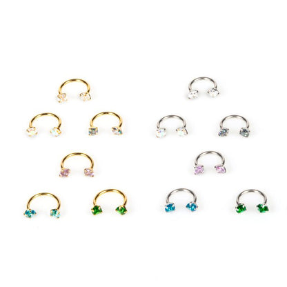 Gemstone Horseshoe Nose Rings