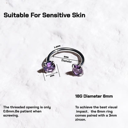 Gemstone Horseshoe Nose Rings