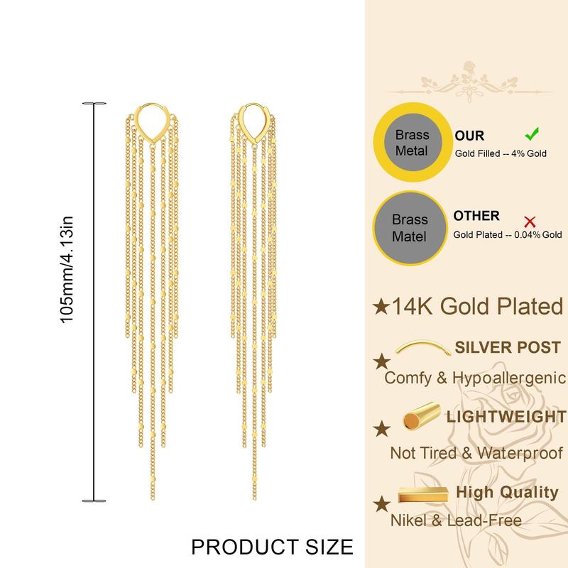 14K Gold Plated Chandelier Earrings