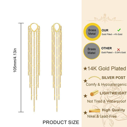 14K Gold Plated Chandelier Earrings