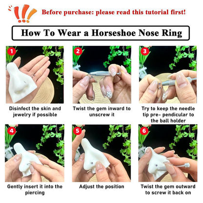 Gemstone Horseshoe Nose Rings
