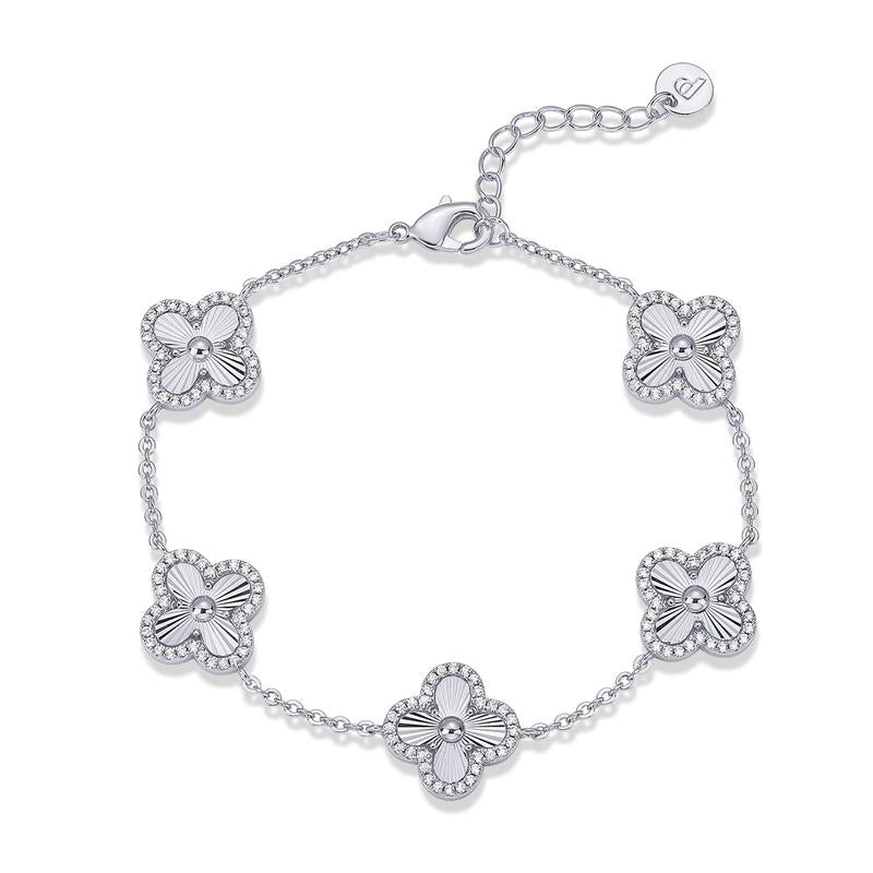 PAVOI 14K Gold Plated Lucky Clover Bracelet – Cubic Zirconia