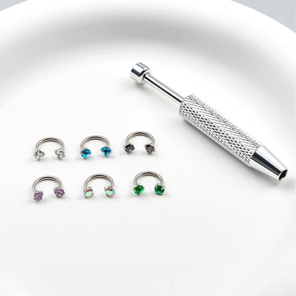 Gemstone Horseshoe Nose Rings