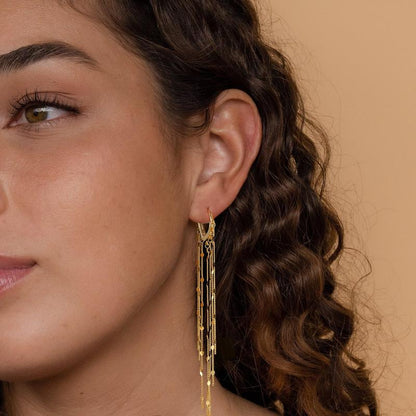 14K Gold Plated Chandelier Earrings