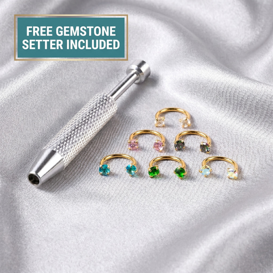 Gemstone Horseshoe Nose Rings